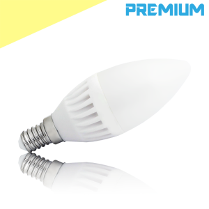 Żarówka ceramiczna LED E14 C37 9W 900lm PREMIUM biała ciepła