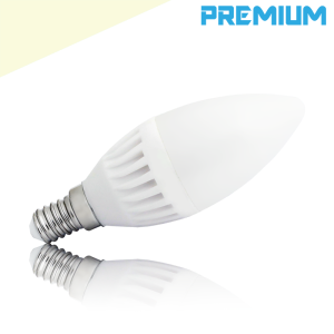 Żarówka ceramiczna LED E14 C37 9W 900lm PREMIUM biała neutralna