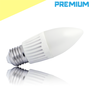 Żarówka ceramiczna LED E27 C37 9W 900lm PREMIUM biała ciepła