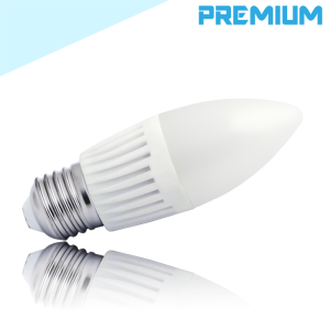 Żarówka ceramiczna LED E27 C37 9W 900lm PREMIUM biała zimna