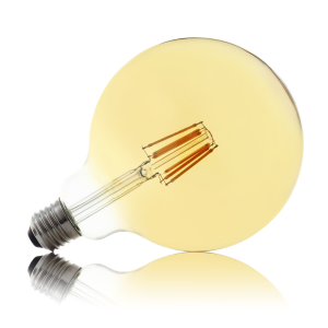 Żarówka filament ozdobna LED E27 G125 8W AMBER biała ciepła