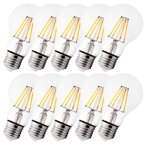 Zestaw 10x żarówka filament LED E27 - duży gwint A60 6W=60W 600lm biała ciepła