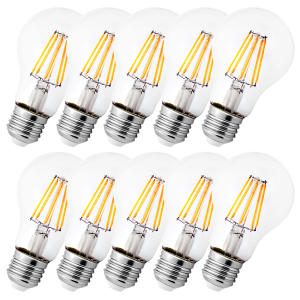 Zestaw 10x żarówka filament LED E27 - duży gwint A60 8W=70W 800lm biała ciepła