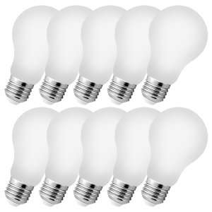 Zestaw 10x żarówka filament mleczna LED E27 - duży gwint A60 6W=60W biała ciepła