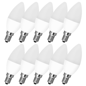 Zestaw 10x żarówka SMD LED C37 E14 mały gwint 4W=40W 350lm biała dzienna