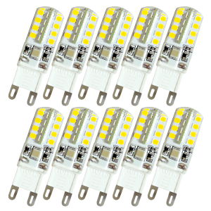 Zestaw 10x żarówka LED G9 3W=30W 260lm biała ciepła
