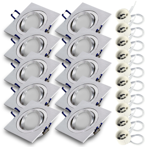 Komplet 10x oprawa halogenowa ruchoma RIK-13 + GU10 7W 4000K