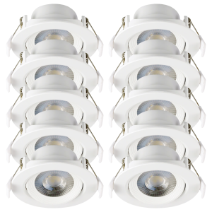 Zestaw 10x lampa wpuszczana oczko downlight LED 7W 560lm CCT KARO IP44 biała