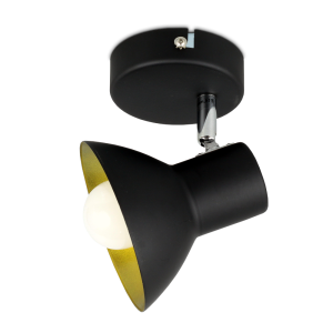Lampa ścienno-sufitowa spot pojedynczy czarno-złoty 1xE14 JERRY-1