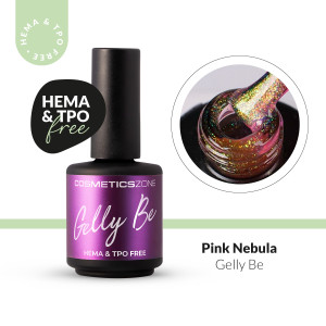 Baza żelowa do przedłużania Gelly BE brokatowa różowa - Pink Nebula 15ml