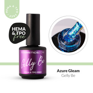 Baza żelowa do przedłużania Gelly BE brokatowa niebieska - Azure Gleam 15ml