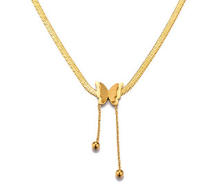 Złoty naszyjnik damski 585 z motywem motyla