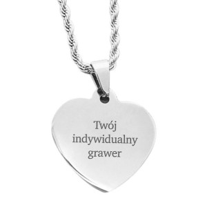 Srebrny naszyjnik 925 łańcuszek z motywem serca