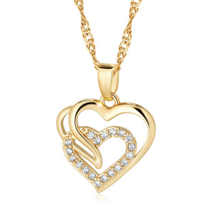 Złoty naszyjnik damski 585 z motywem serca