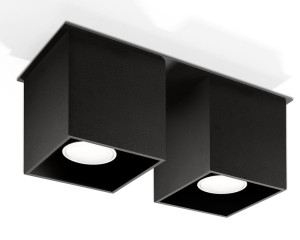 Czarny kwadrat 2x GU 10 QUAD plafon lampa sufitowa