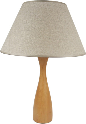 Lampa biurkowa stołowa Nagava drewno abażur Len E27