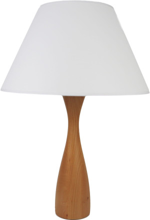 Lampa biurkowa stołowa Nagava drewno abażur Biała E27