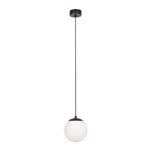 Lampa wisząca SAVOY 14 czarna mleczny klosz