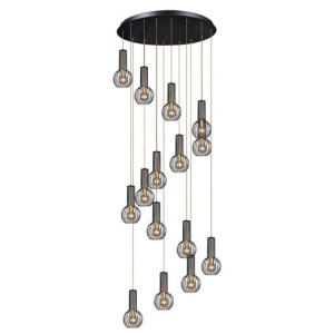 Lampa wisząca żyrandol ARVI BLACK czarno/złota