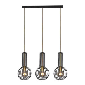 Lampa wisząca ARVI BLACK 3L czarno/złota