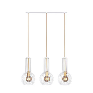 Lampa wisząca ARVI WHITE 3L biało/złota