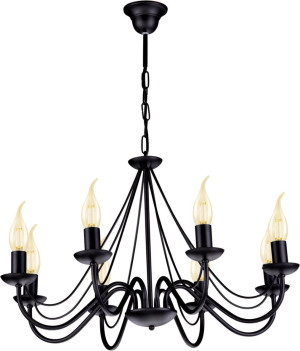 Lampa wisząca BARTEZ 8 czarny żyrandol