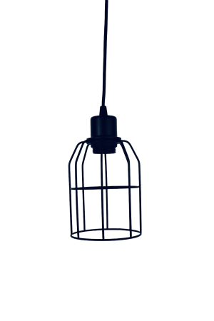 Lampa wisząca Karla czarna druciak klatka
