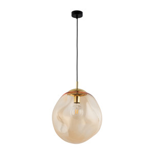 SOL AMBER LAMPA WISZĄCA 1xE27 KULA BURSZTYNOWA