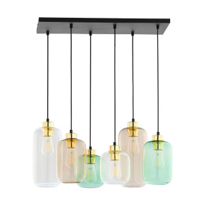 MARCO GREEN LAMPA WISZĄCA WIELOKOLOROWA 6xE27