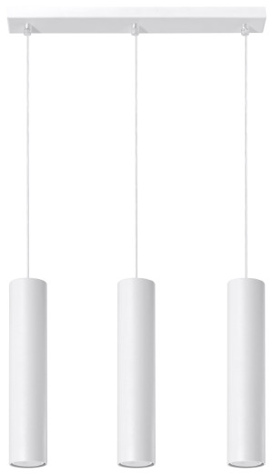 Zwis Biały Lampa Wisząca Lagos 3 Tuba Walec Loft Salon Jadalnia