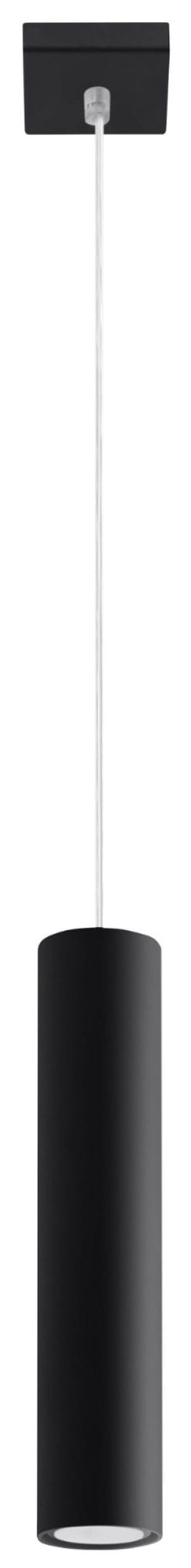 Zwis czarny lampa wisząca LAGOS 1 tuba walec loft salon jadalnia