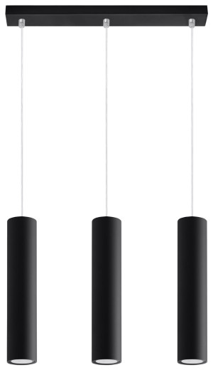 Zwis czarny lampa wisząca LAGOS 3 tuba walec loft salon jadalnia