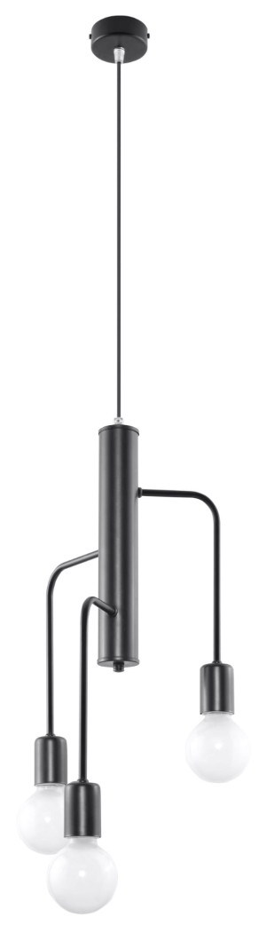 Żyrandol DUOMO 3M czarna lampa wisząca loft E27
