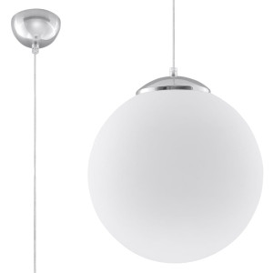 Lampa Wisząca Ugo 40 Chrom Zwis Szkło Kula