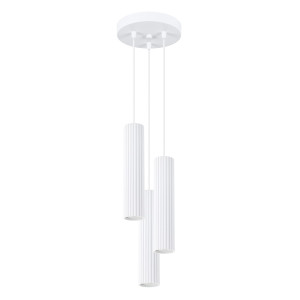 Lampa Wisząca Karbon 3p Biała – Potrójna Lampa Sufitowa Do Salonu, Jadalni I Kuchni