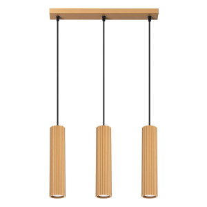 Lampa Wisząca Karbon 3l Złota – Potrójna Lampa Sufitowa Liniowa W Złotym Kolorze Do Salonu I Jadalni