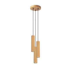 Lampa Wisząca Karbon 3p Złota – Potrójna Lampa Sufitowa Punktowa W Złotym Kolorze Do Salonu I Jadalni