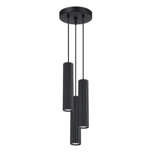 Lampa Wisząca Karbon 3p Czarna – Potrójna Lampa Sufitowa Punktowa W Czarnym Kolorze Do Salonu I Jadalni
