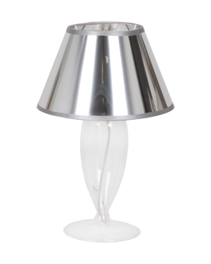 Lampka nocna ROSE szklana ze srebrnym abażurem
