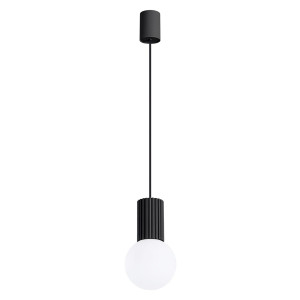 Lampa wisząca HALO 1 czarna – Nowoczesna lampa sufitowa pojedyncza do salonu