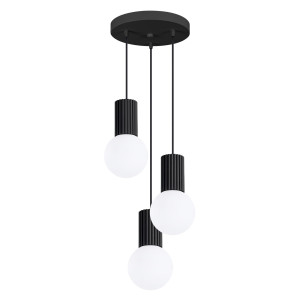 Lampa Wisząca Halo 3p Czarna – Nowoczesna 3-płomienna Lampa Sufitowa Do Salonu I Jadalni