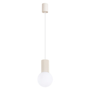 Lampa Wisząca Halo 1 Beżowa – Nowoczesna Pojedyncza Lampa Sufitowa Do Salonu