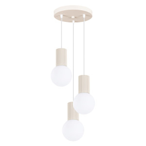 Lampa Wisząca Halo 3p Beżowa – Nowoczesna 3-płomienna Lampa Sufitowa Do Salonu I Jadalni