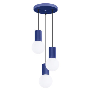 Lampa Wisząca Halo 3p Ultramaryna – Niebieska 3-płomienna Lampa Sufitowa Do Salonu I Jadalni