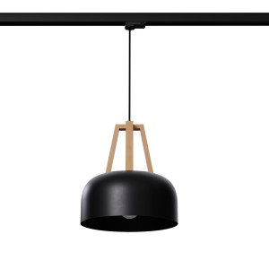 Lampa Wisząca Casco Czarna/naturalne Drewno E27 4000k 7,5w 690lm