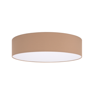 Dalpi Plafon Tondo 50 Cm Beżowy – Elegancka Lampa Sufitowa E27 Z Tkaninowym Abażurem I Mleczną Plexi