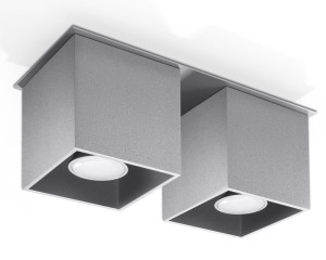 Szary kwadrat 2x GU 10 QUAD plafon lampa sufitowa