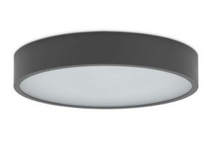 Lampa Sufitowa Katia 475 Grafit, Okrągły Plafon Drewniany 3x E27 