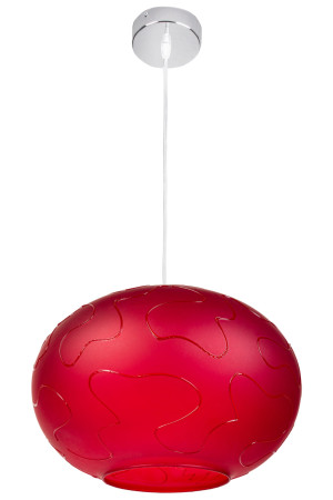 Lampa Wisząca Volcania Czerwony Zwis E27