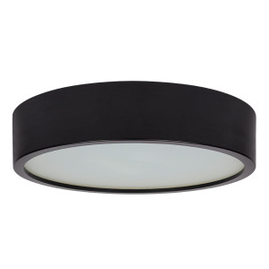 Lampa Sufitowa Katia 375 Czarny Okrągły Plafon Drewniany 2x E27 